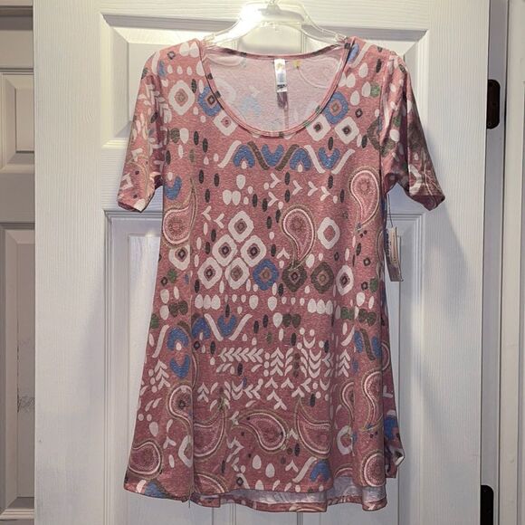 (5/$25) LuLaRoe Marled Paisley Perfect Tee - Picture 1 of 9